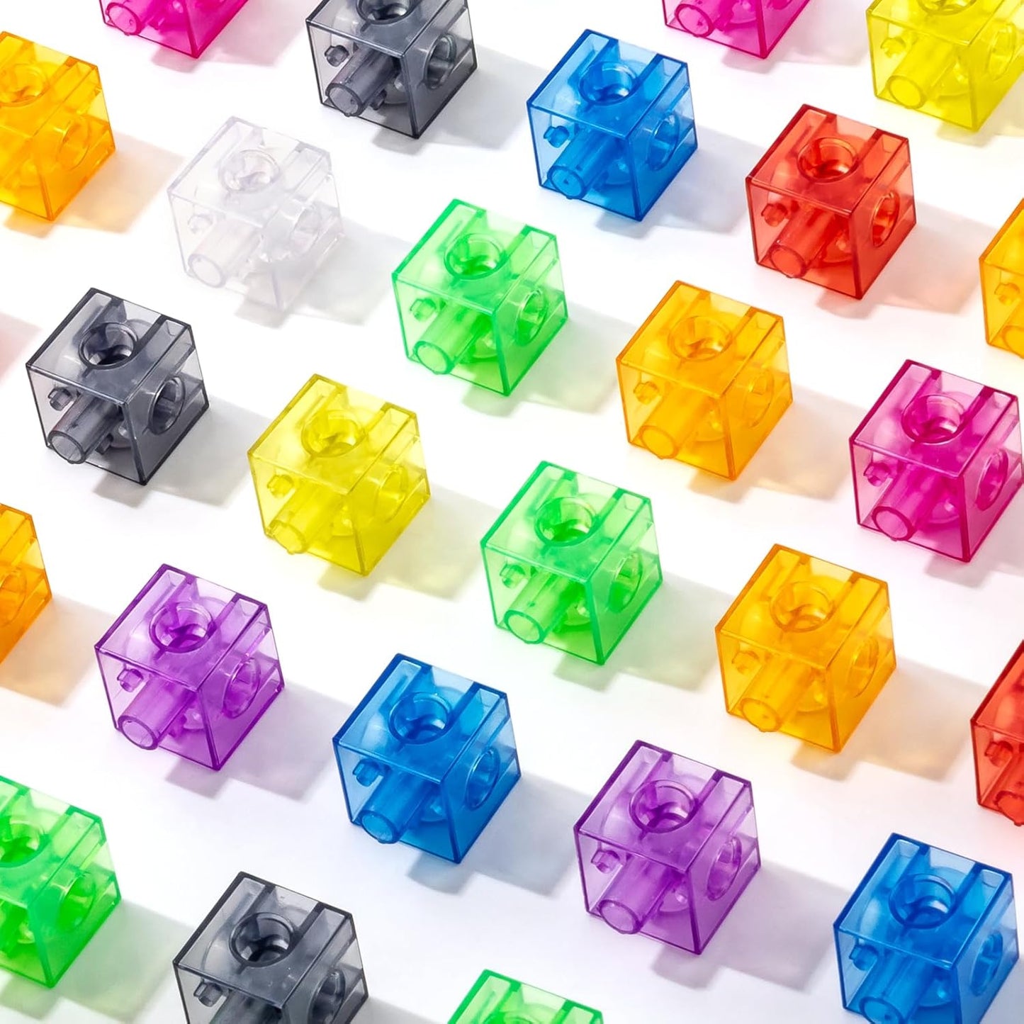 Skiennix Translucent Linking Cubes - Engaging Math Toy for Early Learning & Creative Play
