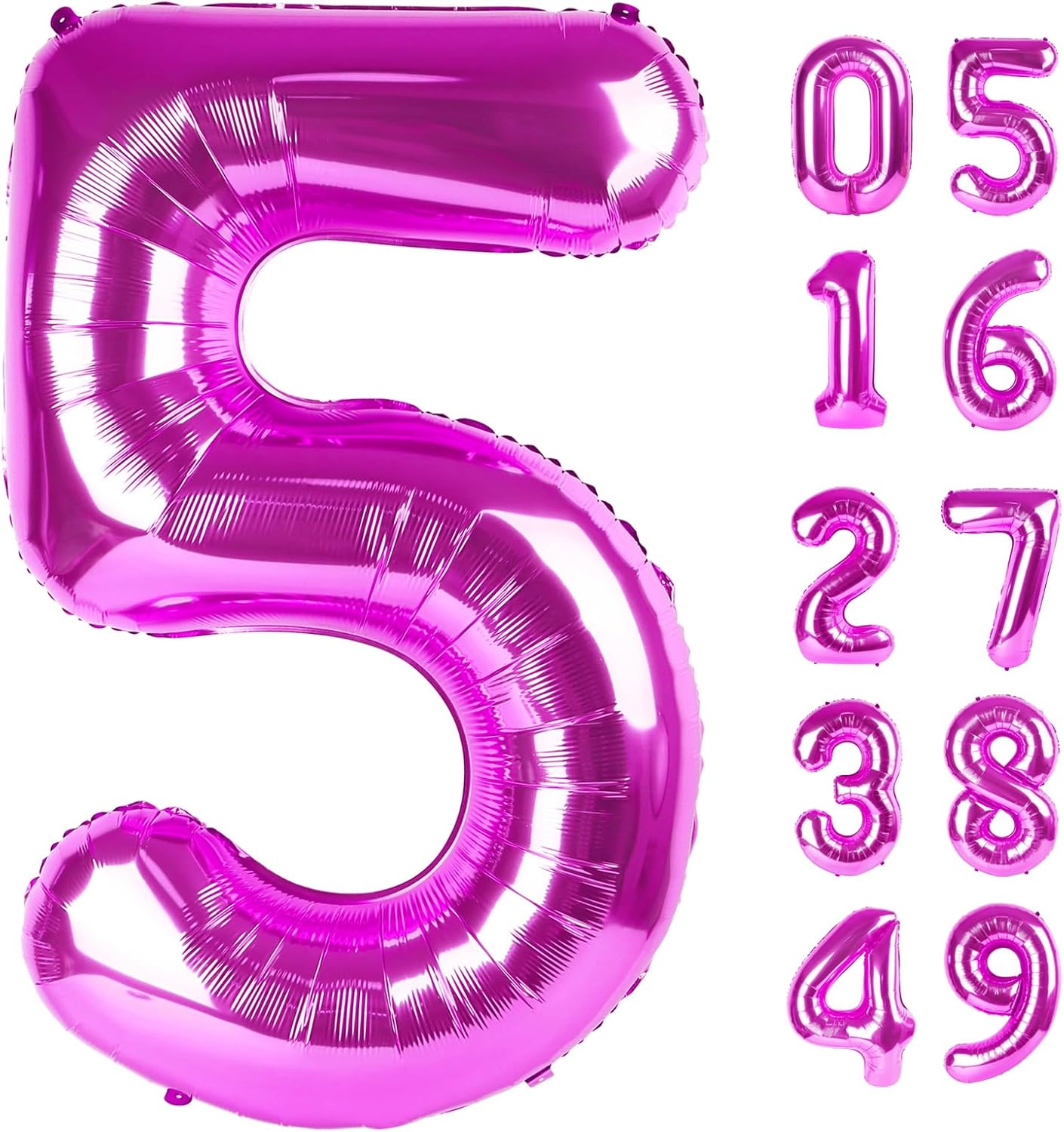 Rosy Purple 40-Inch Number 5 Balloon - Perfect for 5th Birthday Decorations & Party Supplies