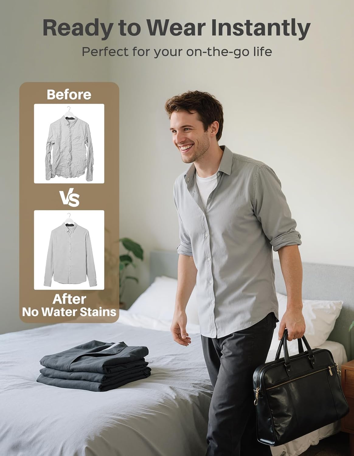 Sweepulire Handheld Clothes Steamer - 3500Pa Suction, 3 Modes, LED Display | Portable 2-in-1 Ironing & Steaming, 160ml Tank