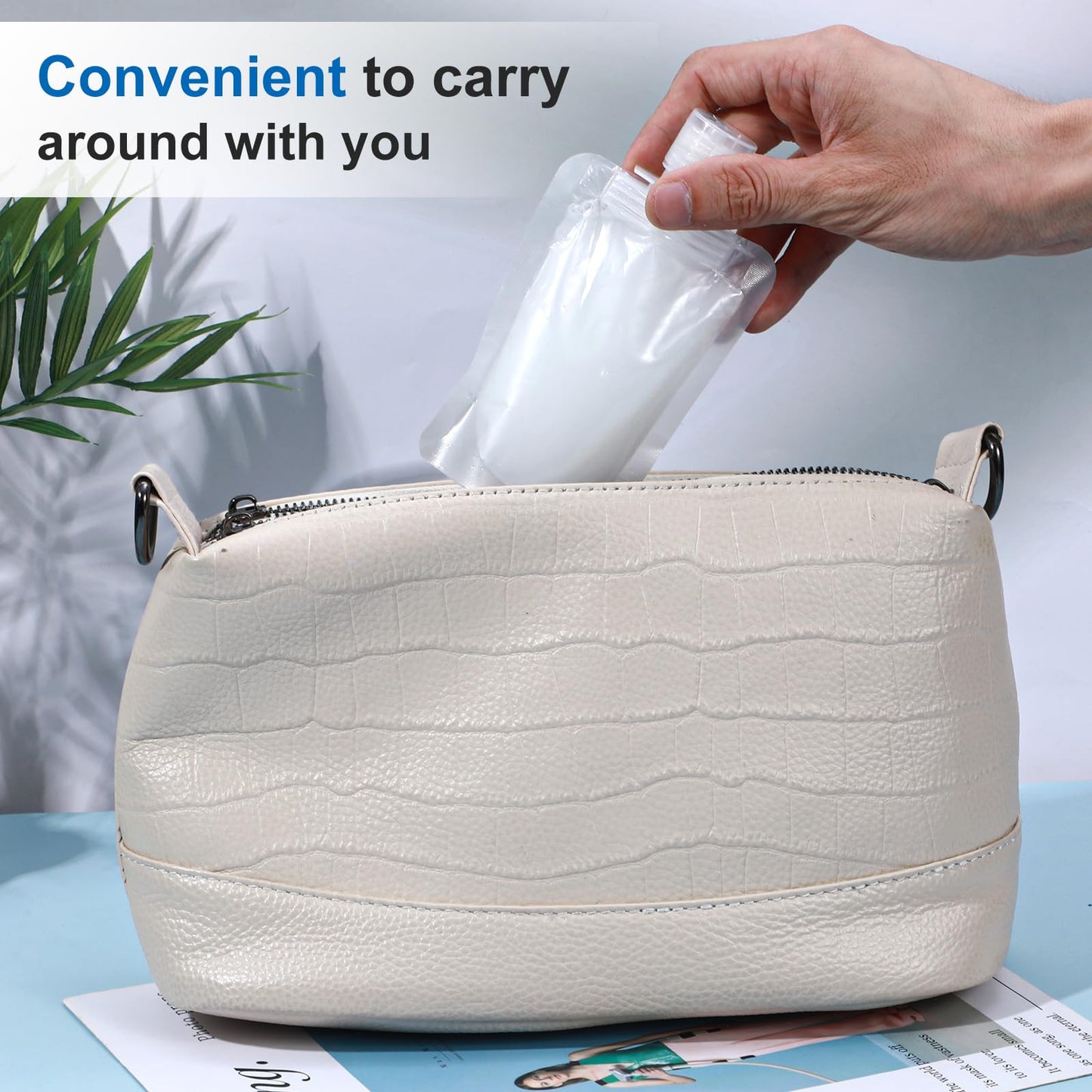 Liquid Pouches for Travel, 10 Pcs 50ml Transparent Portable Fluid Packing Bags Leak Proof Travel Pouch for Liquids Reusable Empty Squeeze Pouches Applies to Toiletry Cosmetic Lotion Shampoo Shower Gel