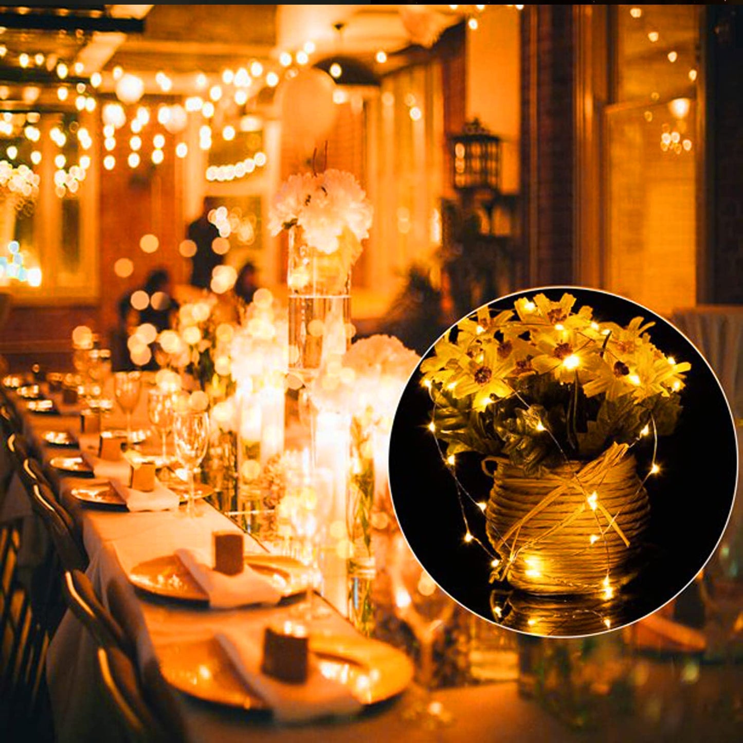 Yiaht 12 Pack Fairy Lights Battery Operated String Lights 7 Feet 20 Led Waterproof Christmas Lights Silver Wire Firefly Starry Moon Lights for Bedroom DIY Party Wedding Patio Christmas
