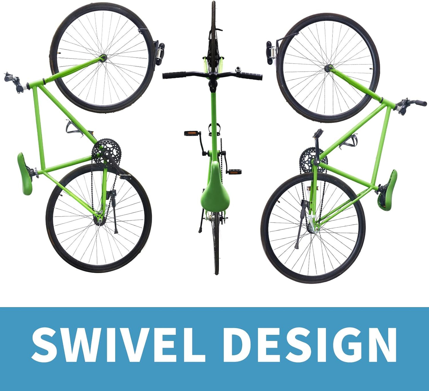 Ultrawall Bike Rack - Vertical Wall Mount Storage for Indoor Bicycles | 2-Pack Swivel Design