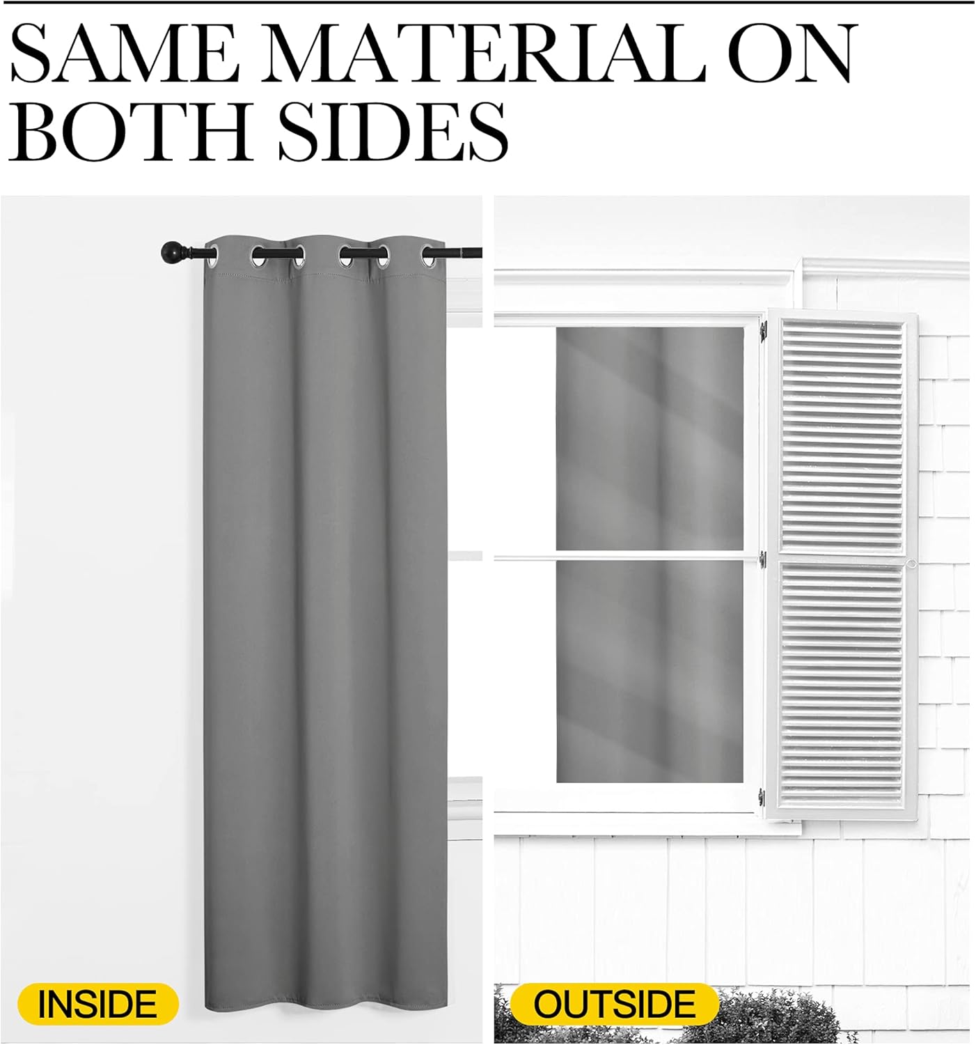 NICETOWN Silver Grey Room Darkening Curtain Panels - 120" Long | Heat-Blocking Drapes for RV & Studio (2 Panels)