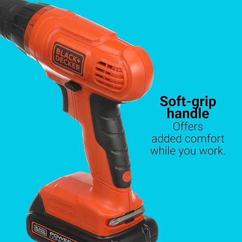 BLACK+DECKER 20V MAX* Cordless Drill Driver Kit - 100-Piece Tool Set with Battery & Charger, Orange