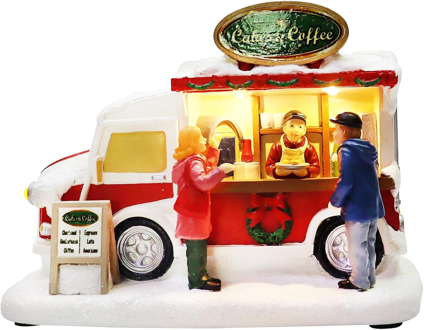 Moments In Time Christmas Village Food Truck | Lighted LED Holiday Décor - Hand-Painted Collectible Display