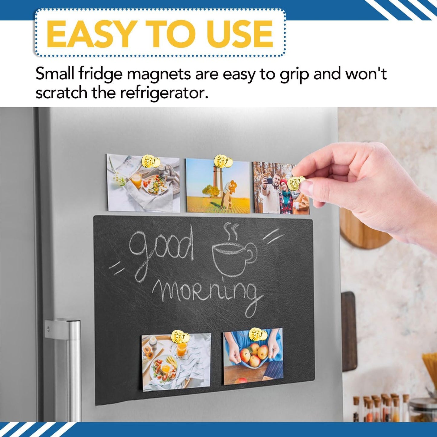 LOVIMAG Fridge Magnets 25 Pcs Refrigerator Whiteboard Small Strong Magnet Classroom Kitchen Accessories Decorative Locker Set Decor Must Haves Office Calendar Refrigerador Magnetic Cute Crafts Gold