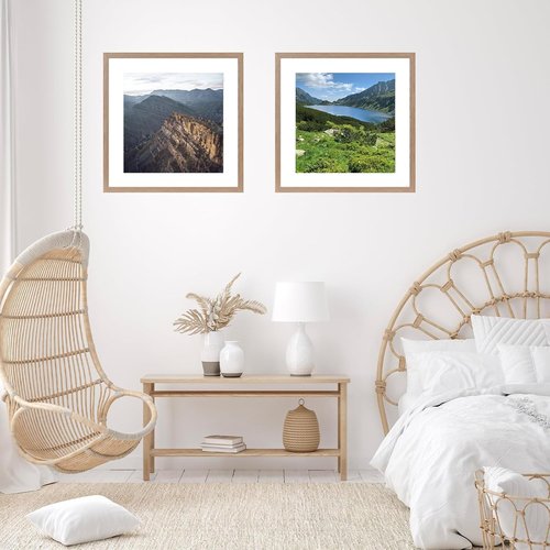 JCJMY 22x22 Rustic Brown Picture Frame - Display 18x18 Photos with Mat or 22x22 Without Mat | Shatter Resistant Plexiglass