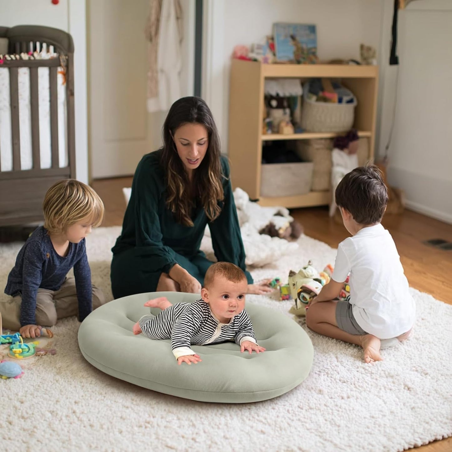 Skiennix Baby Lounger - Portable & Lightweight Pillow for Tummy Time & Diaper Changes | Skin-Friendly for 0-12 Months