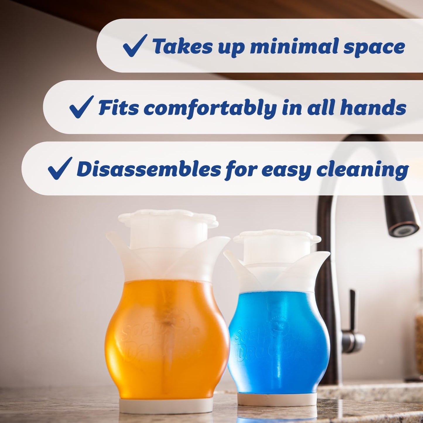 Scrub Daddy Soap Daddy - Dual-Sided Liquid Dish Soap Dispenser for Kitchen & Bathroom - Refillable & Easy to Use - 1 Count (6 Pack)