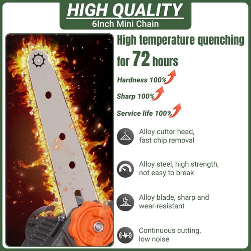 6 Inch Chainsaw Chain by [Brand Name] - 1/4" LP Pitch, .043'' Gauge, 37 Drive Links | Replacement for Mini Cordless Electric Chainsaws