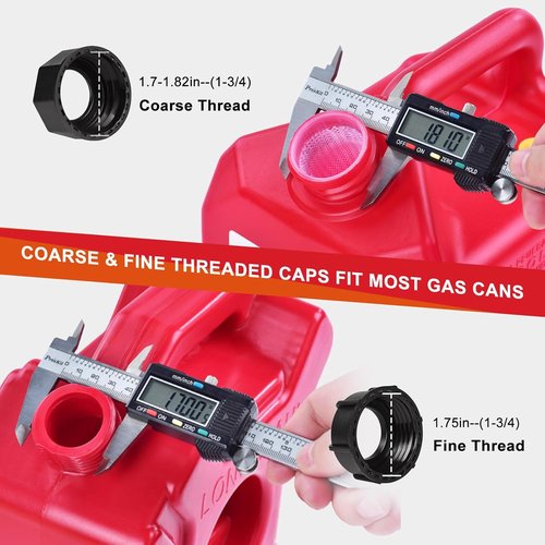 Gas Can Spout Replacement Kit - Ready-to-Use Nozzle for 1/2/5/10 Gallon Cans | 2 Kits in White