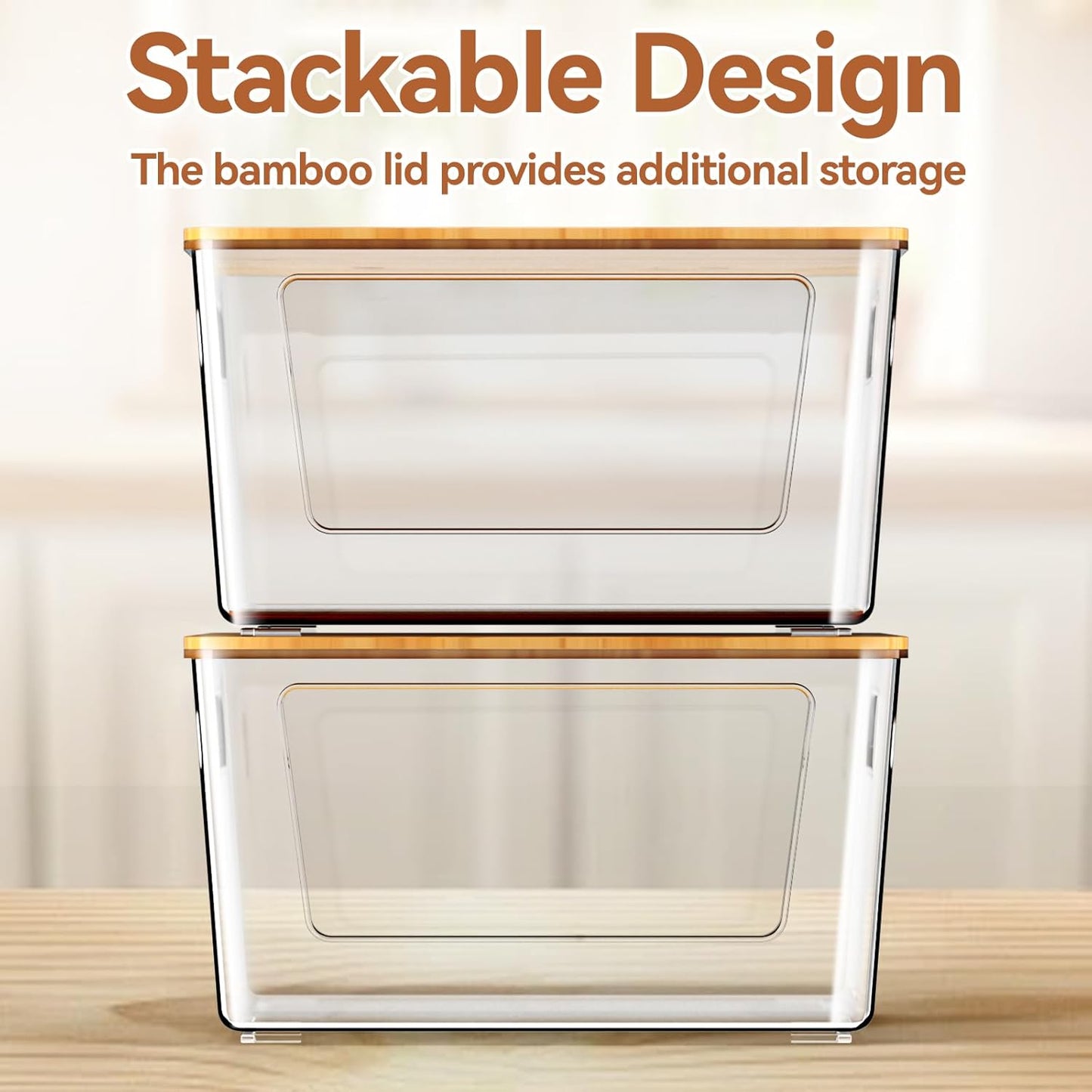 Spospo Trash Bag Holder - Extra Large Bamboo Lid Dispenser for Kitchen & Laundry Room Organization