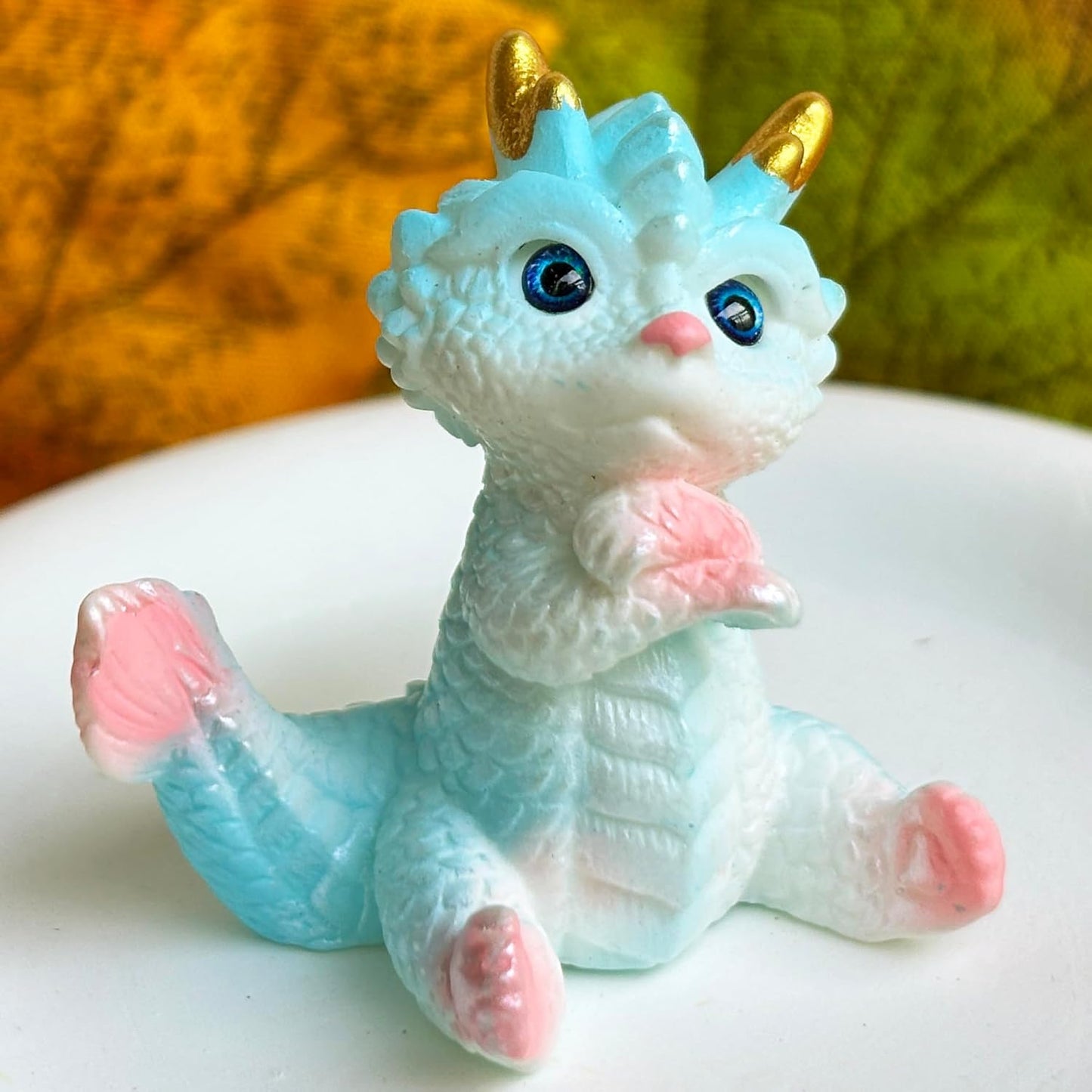 Skiennix Cute Mini Baby Dragon Figurines Set - Adorable Cake Toppers & Fairy Garden Decor | Resin Ornaments