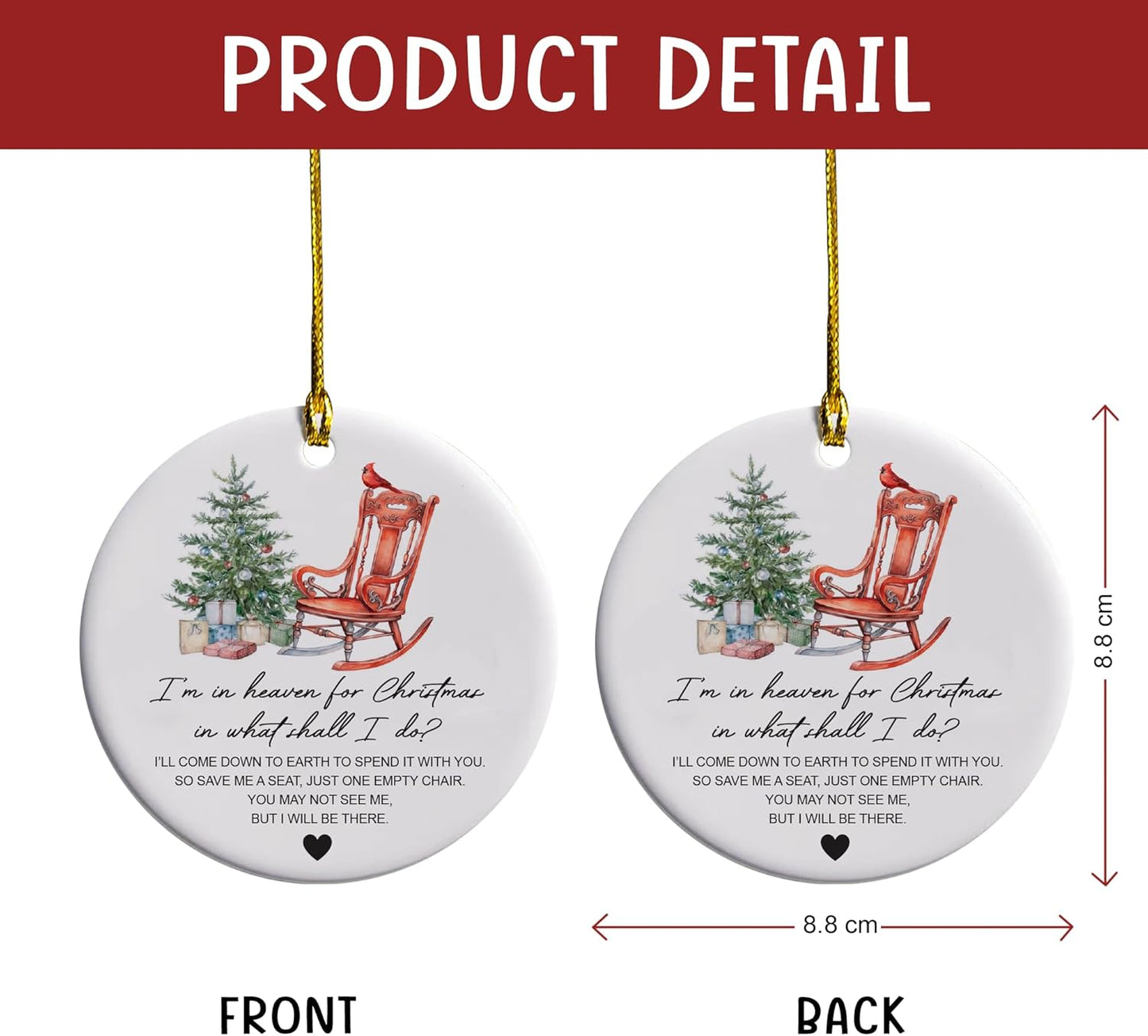 Regine Switzerland Memorial Ornaments - Heartfelt Gifts for Loss of Loved Ones | Christmas Remembrance