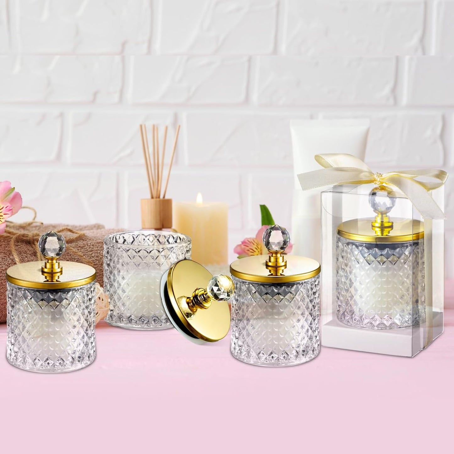12 Pack Wedding Candle Favors for Guests in Glass Personalized Favors Candles Bulk Souvenirs Bridal Proposal Gift Thanks for Coming Wedding Party(Stylish Style)