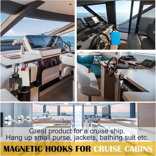 DIYMAG Magnetic Hooks - 50lbs Heavy Duty N52 Rare Earth Magnets for Home & Travel | 6 Pack