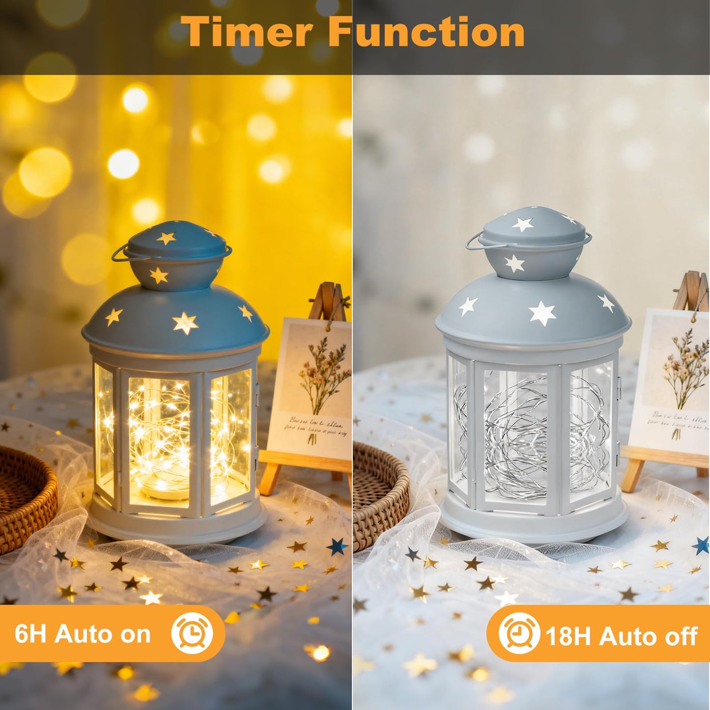 32FT(16 * 2) Fairy Lights Battery Operated, Rechargeable String Lights with Timer, Mini Waterproof LED Twinkle Lights for Bedroom, Christmas Decorations, Wedding Party Decor, Warm White