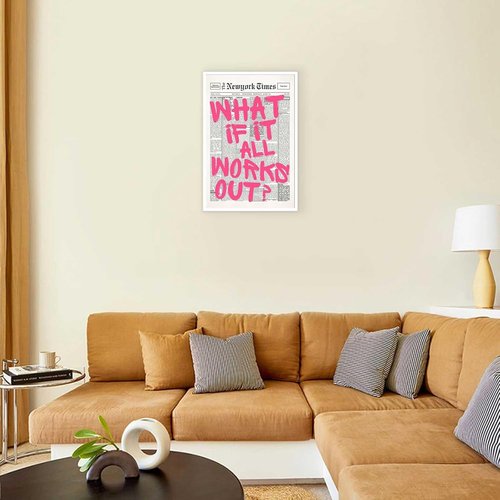 Drimiler Retro Pink Font Poster - Positive Affirming Quote Canvas Wall Art | Minimalist Decor 12x18in Unframed