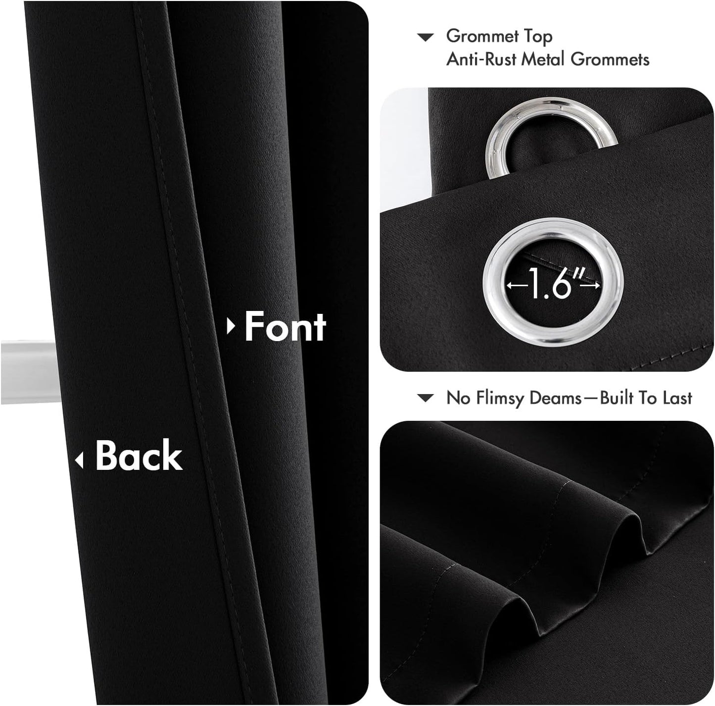 MIULEE Blackout Curtains - Thermal Insulated Room Darkening Drapes | 78-Inch Grommet Top Panels