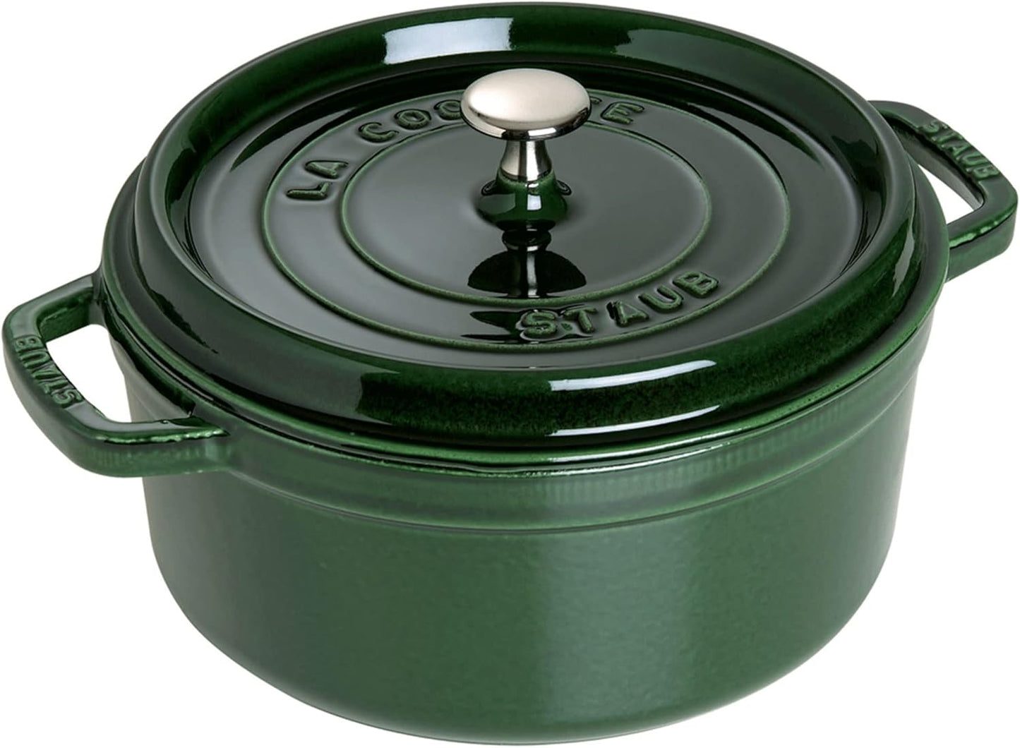 Staub 5.5 Quart Round Cocotte - Elegant Basil Color for Perfect Cooking