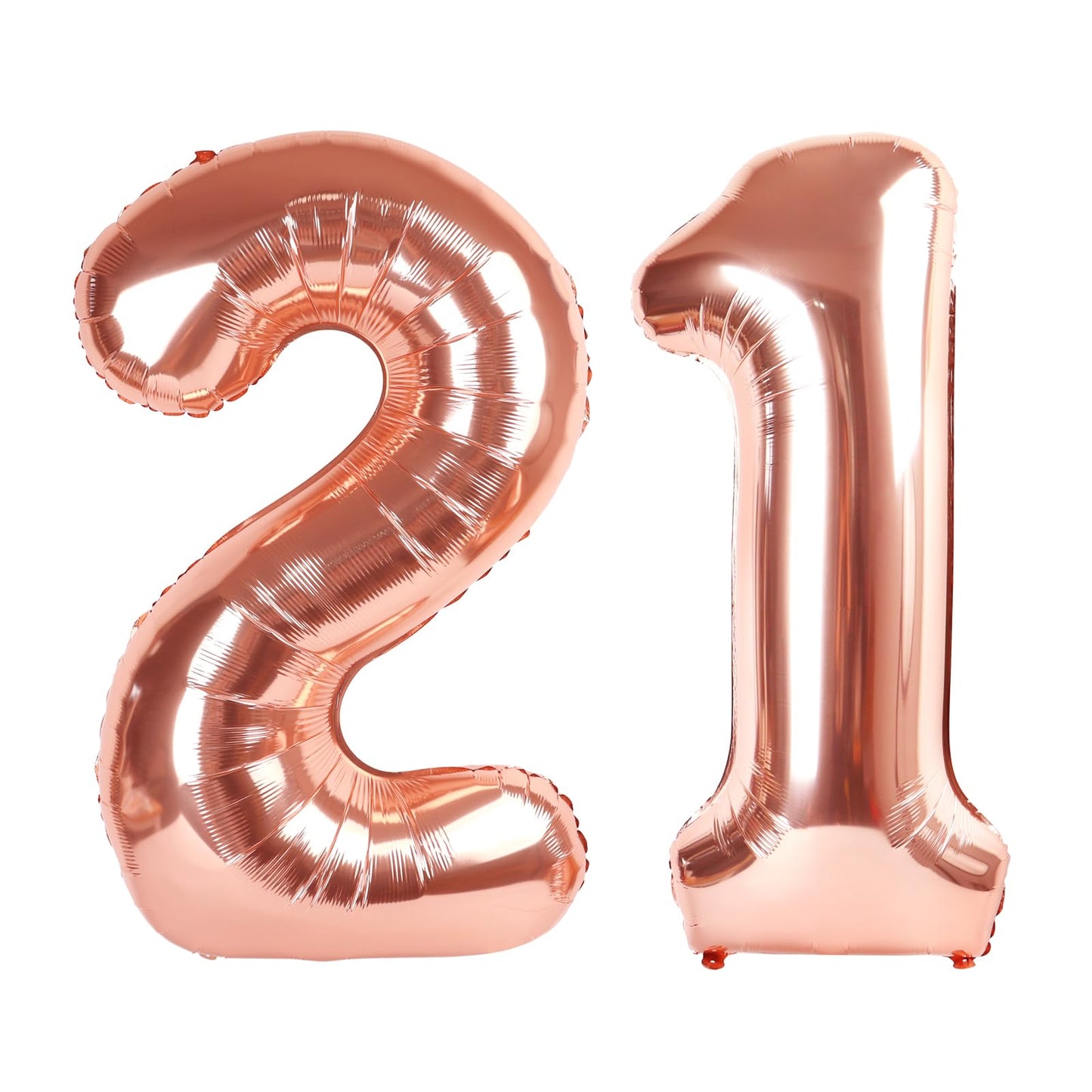 Rose Gold Number 21 Balloon 40 inch, 21 Number Balloons, 21st Birthday Decorations, 21 Year Old Women Men Rose Gold Party Supplies