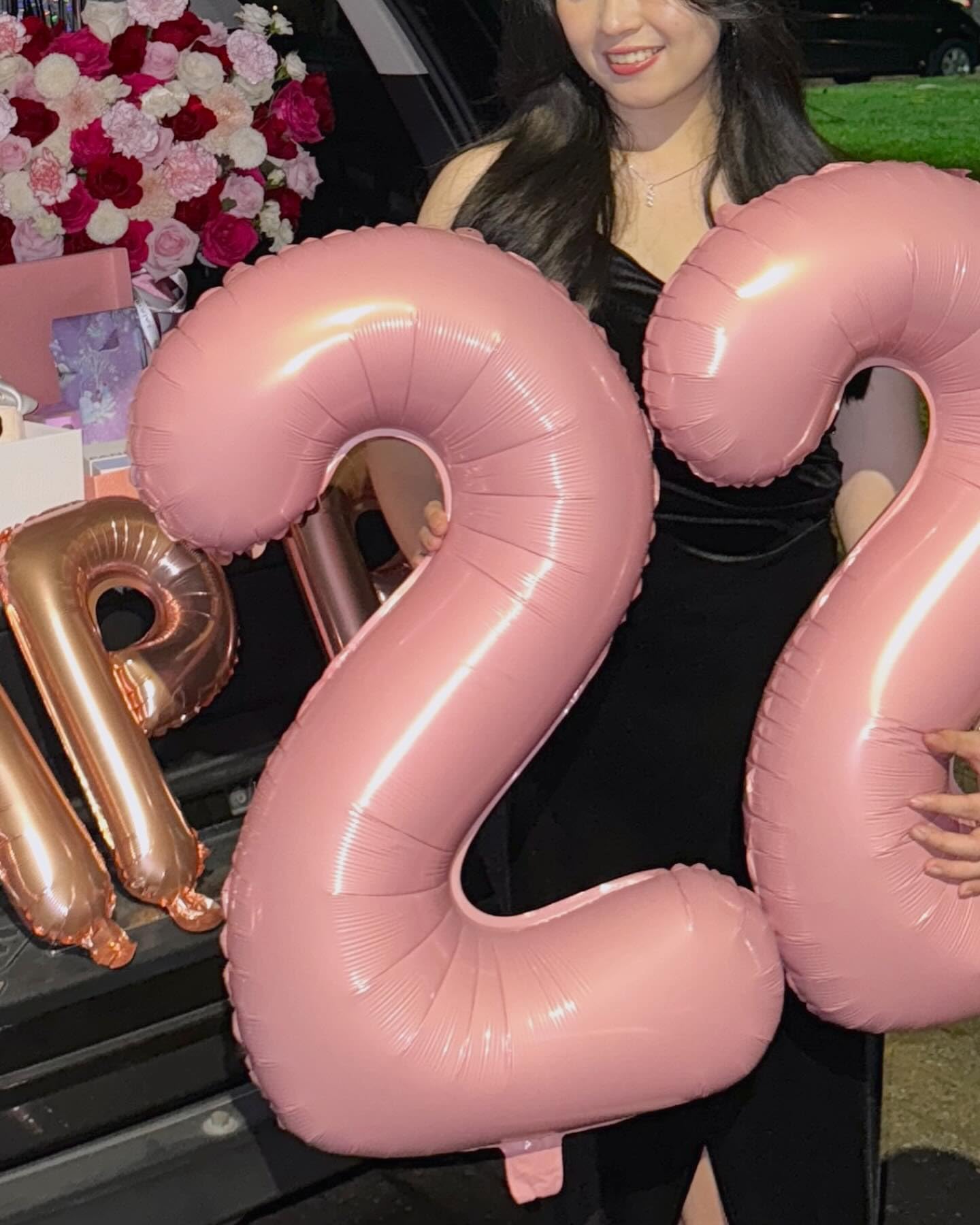 Pearlescent Pink 2 Balloon, Number Balloons 40 Inch, 2nd Balloon Number Birthday Decorations, Second Two Birthday Party Supplies, Number 2 Balloon