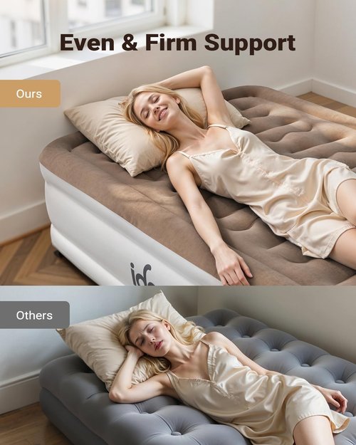 iDOO Air Mattress - Full Size Inflatable Bed with Built-In Pump | Portable & Durable for Camping and Home