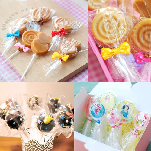 Augshy Cake Pop Bags, 300 Pcs Cellophane Treat Bags 3x5 with 300 Twist Ties 1.4 mils Thickness OPP Plastic Bags for Lollipop Candy Chocolate Cookie Wrapping Buffet