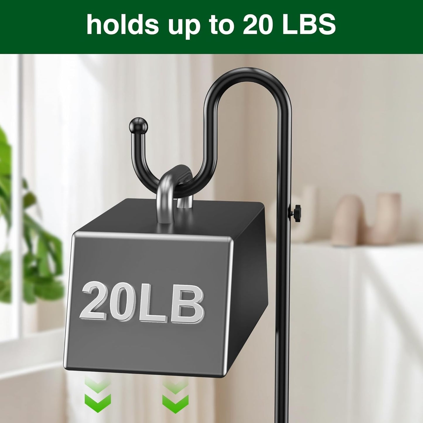 Shepherd's Hook Stand - Adjustable Heavy-Duty Pole for Hanging Bird Feeders & Plants | Holds Up to 20 LBS