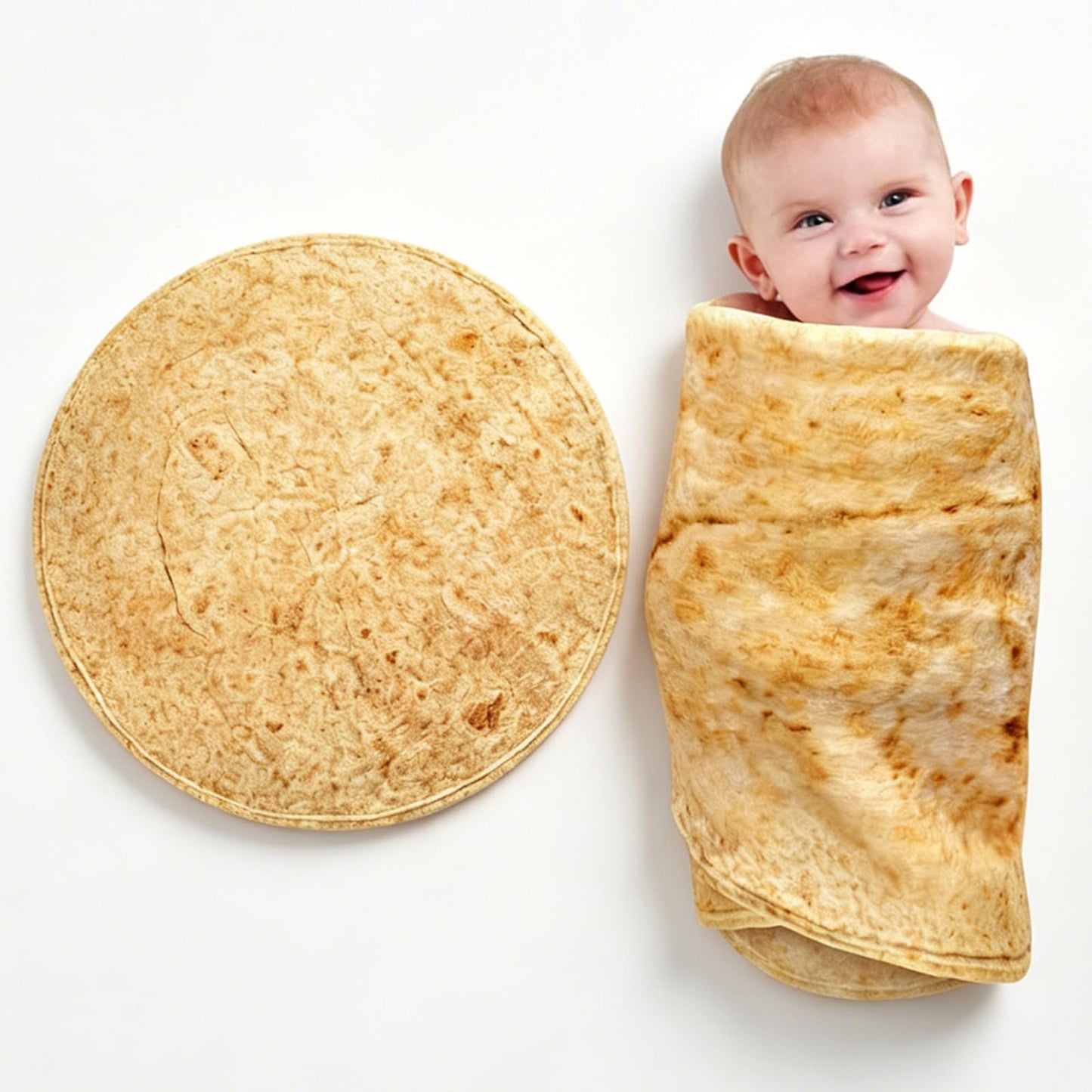 Tortilla Blanket Baby, Tortilla Blanket for Newborn Toddler, 285 GSM Soft Flannel Wearable Wrap Funny Gifts for Baby Shower Boy Girl 0-3 6 9 Months