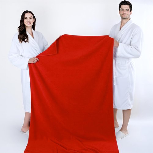 Cotton Paradise 100% Cotton Oversized Bath Sheet - Extra Large 40x80 Turkish Towel in Red