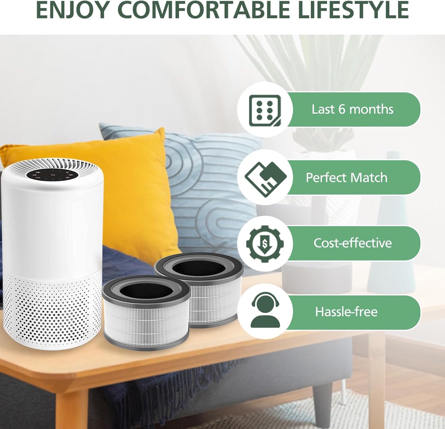 Levoit Vista 200 Replacement Filter - Multi-Layer Air Purifier Filter, 2 Pack | Fits Vista 200-RF