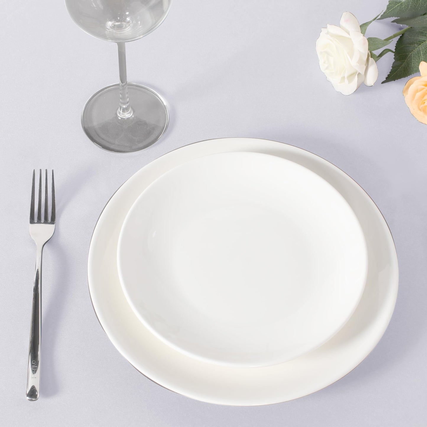 sancua White Round Tablecloth 108 Inch Diameter, 8 Pack - Circle Polyester Fabric Table Cloth for Wedding Party Reception Banquet Birthday, Washable Formal Table Cover (Fit 42-96 Inch Tables)