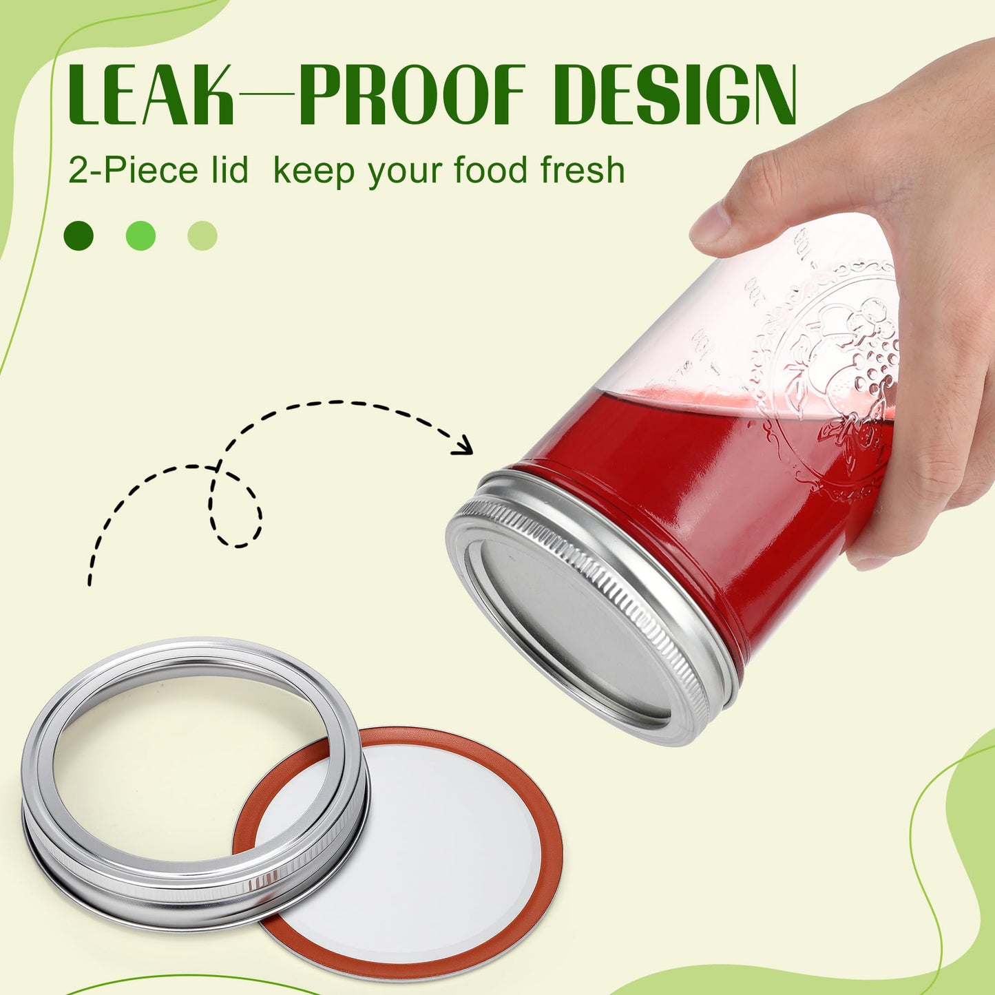 Anwoi Mason Jars 24 oz Wide Mouth with Measurement Marks–12Pack Glass Canning Jars with Airtight Leakproof Lids & Bands, BPA-Free for Meal Prep, Fermentation, Pickling & Storage (clear 6pack 24oz)