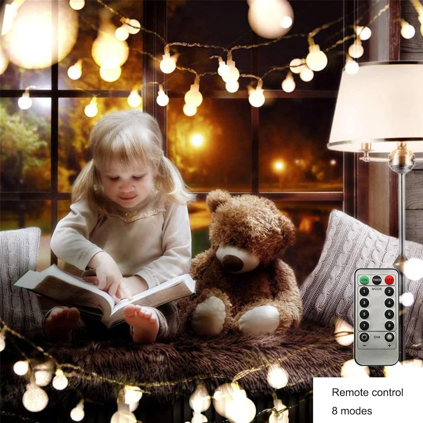ZIMINGU LED Ball String Lights - 19.6FT 40 LEDs Waterproof Fairy Lights with Remote Control | Warm White Decor for Parties & Weddings
