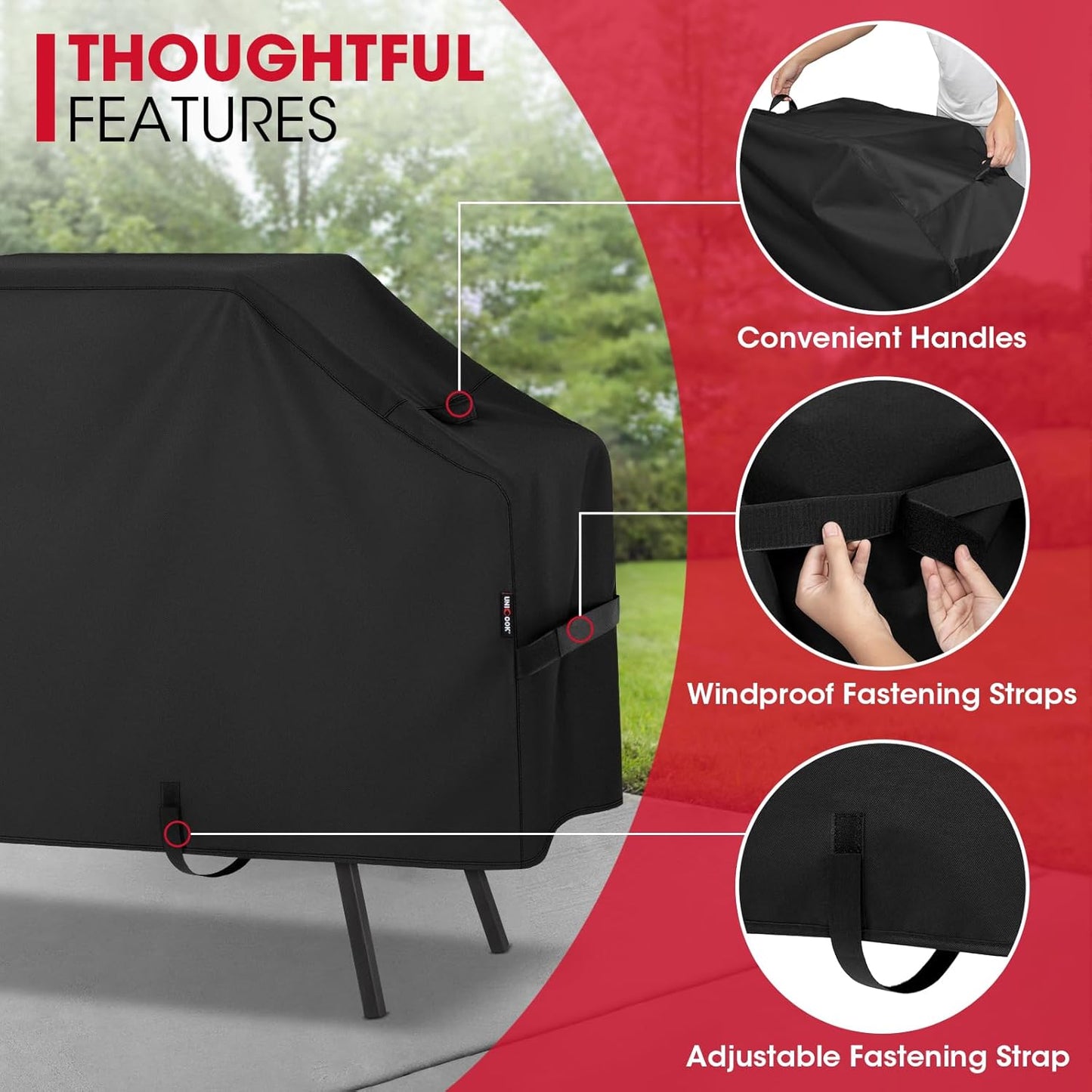 Unicook Heavy-Duty Waterproof Griddle Cover - Fits 22" & 17" Blackstone Griddles | Hood & Stand Included