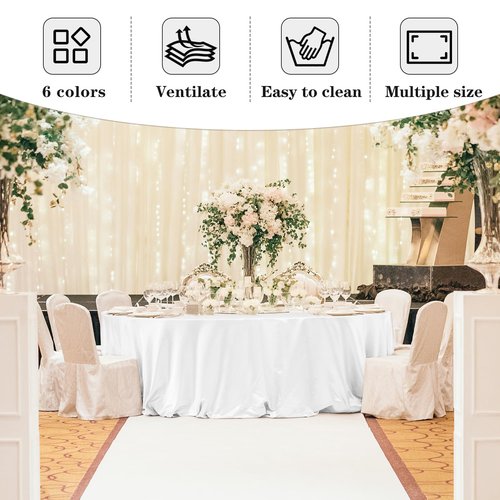 Fitable 6 Pack Burgundy Round Table Clothes - 70 Inches in Diameter - Stain Resistant and Washable Tablecloths, Polyester Fabric Table Covers for Wedding, Party, Banquet, Gathering