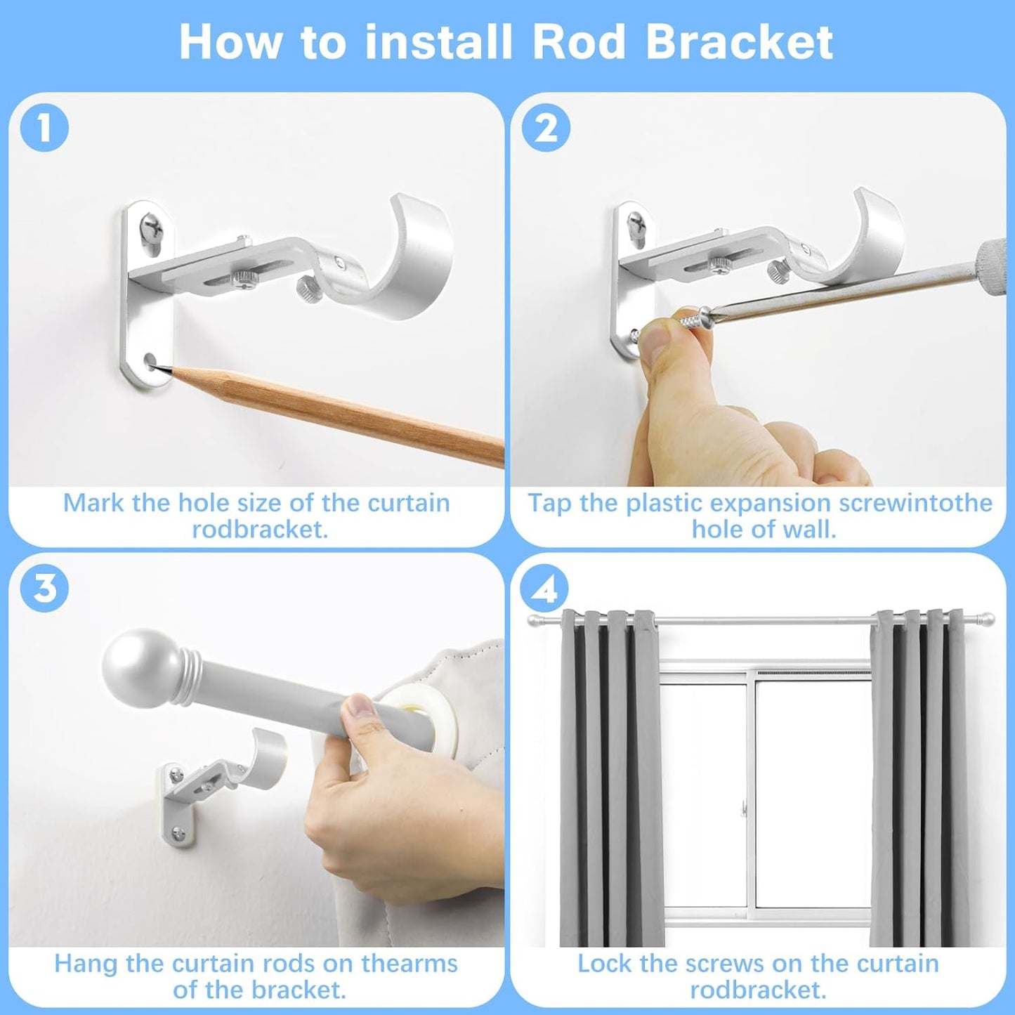 Max Adjustable Curtain Rods by [Brand Name] - 16 to 48 Inches | Satin Silver, 60-Inch Length, Round Finials