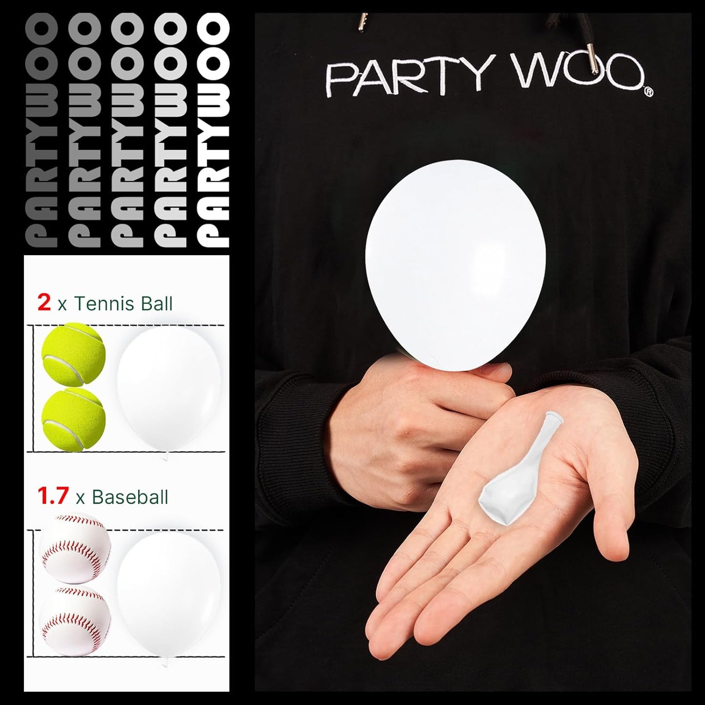 PartyWoo 50 Pcs Matte White Balloons - Perfect for Balloon Garlands & Wedding Decor | 5 Inch Size
