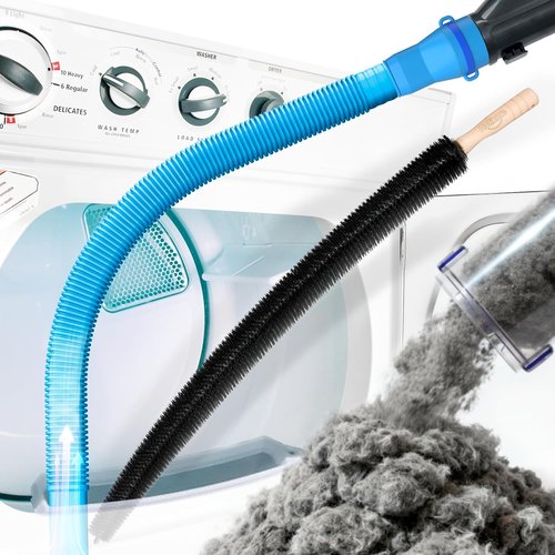 Holikme Dryer Vent Cleaner Kit - Upgraded Lint Brush & Vacuum Attachment for Efficient Cleaning | Blue