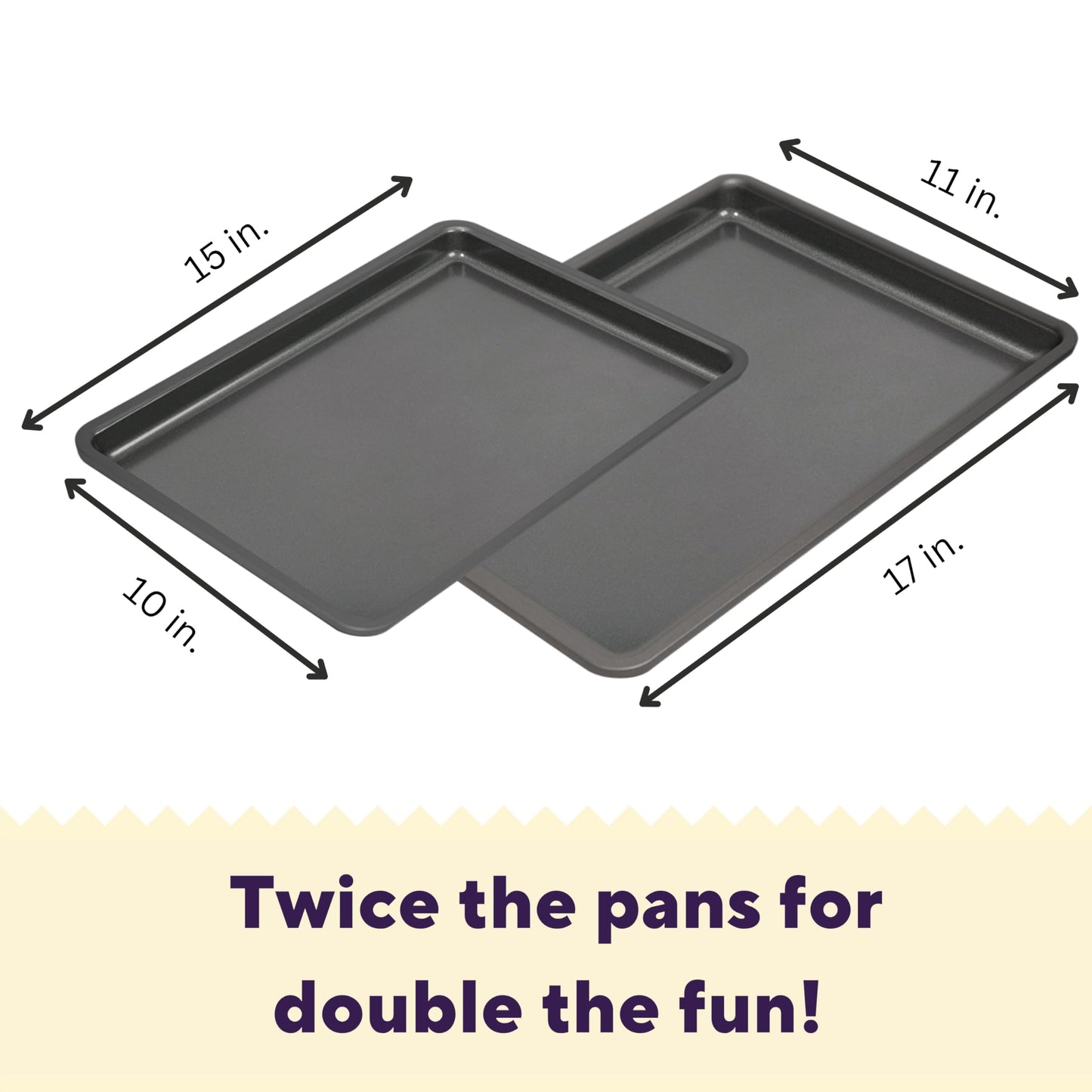 Wilton Silver 2- Piece Non-Stick Baking Sheet Set, Cold-Rolled Steel Bakeware for Baking and Roasting, Made without PFAS