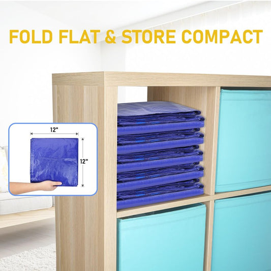 TICONN 4 Pack Extra Large Moving Bags with Zippers & Carrying Handles, Heavy-Duty Storage Tote Moving Boxes for Space Saving (4 PK, 75 Gallon)