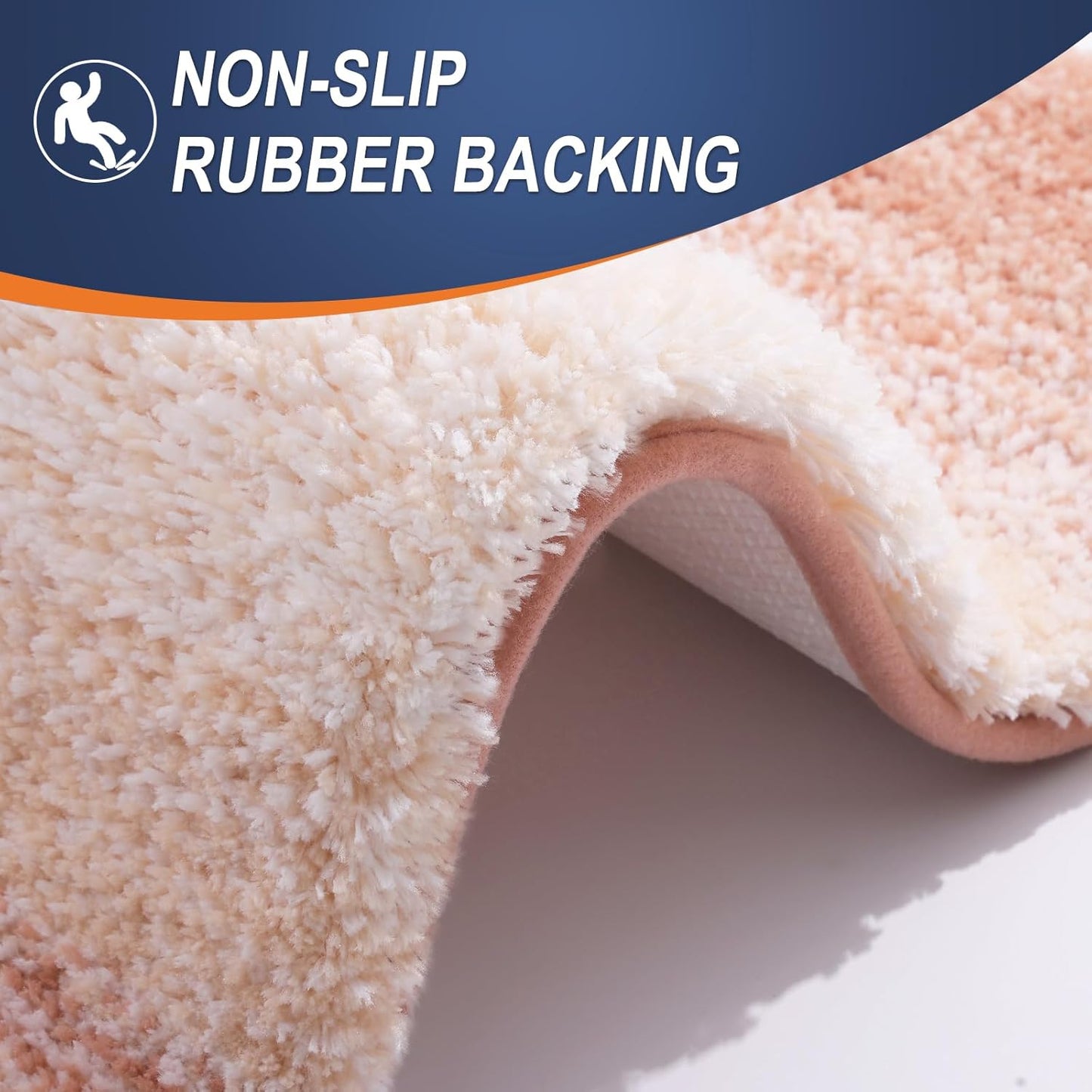 OLANLY Bathroom Rugs - Extra Soft Microfiber Mat | Quick-Dry, Machine Washable, 36x24, Peach