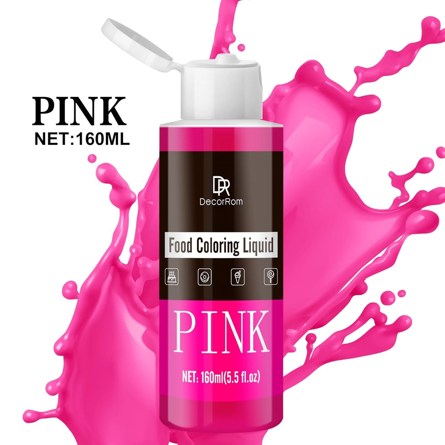 Skiennix Pink Food Coloring Liquid - Vibrant Tasteless Dye for Baking & Crafts | 5.5 Fl. Oz / 160ml Each