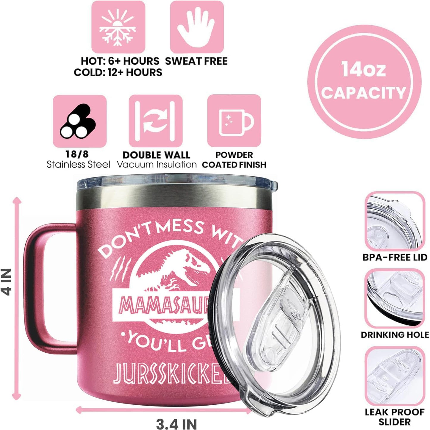 Gifts for Mom from Daughter, Son,Kids,Husband - Christmas Gifts for Mom,Wife,Women - Best Birthday Gifts for Mom,Mother - Mothers Day Birthday Gifts - Funny Gifts Ideas for Mom - 14 Oz Pink Tumbler