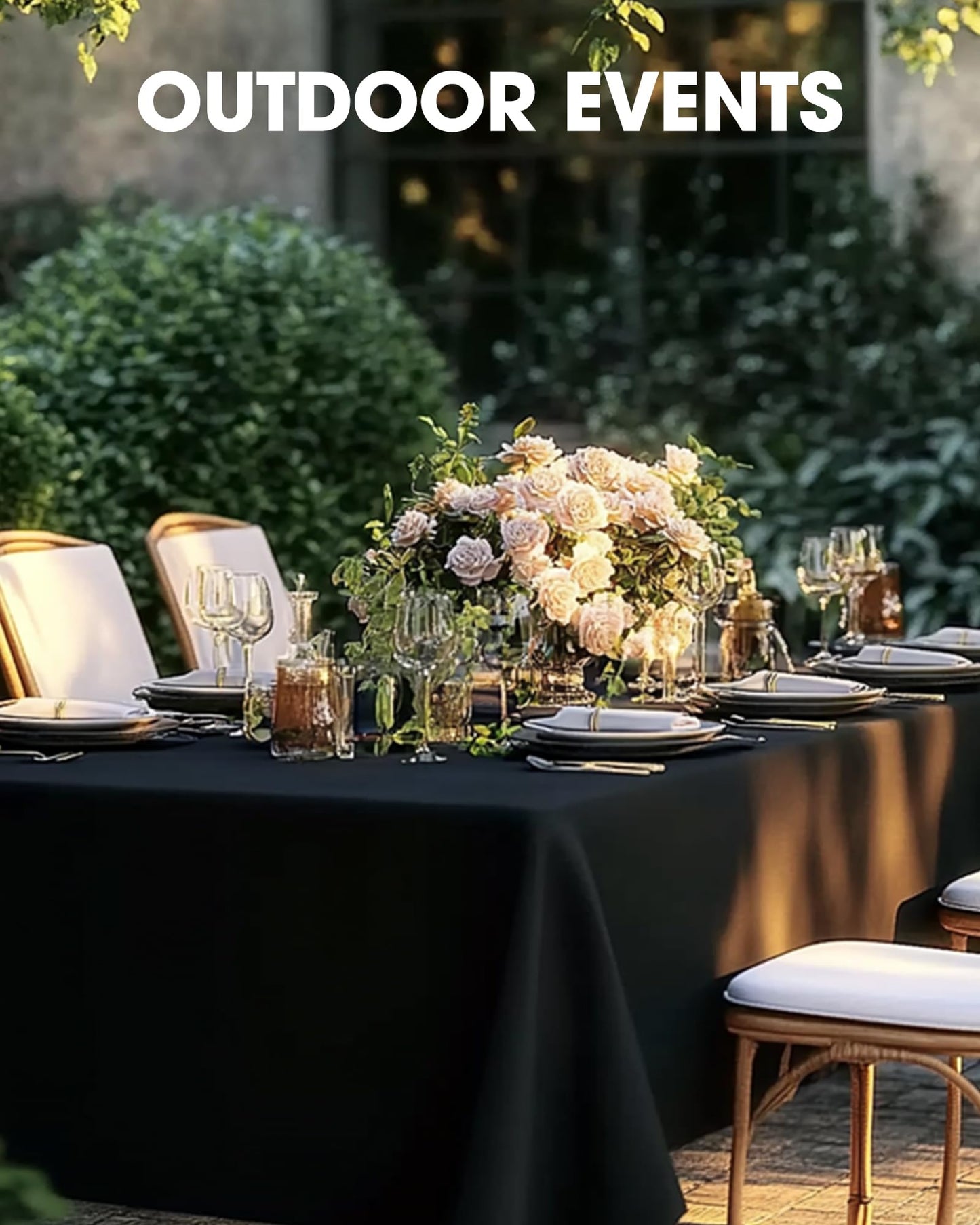 Pureegg Rectangle Table Cloth 60" x 102" – Durable Polyester Tablecloth Offers Reusable & Washable Protection, Ideal for Outdoor Party, Picnic, Wedding, Banquet and Birthday, 12 Pack, Black