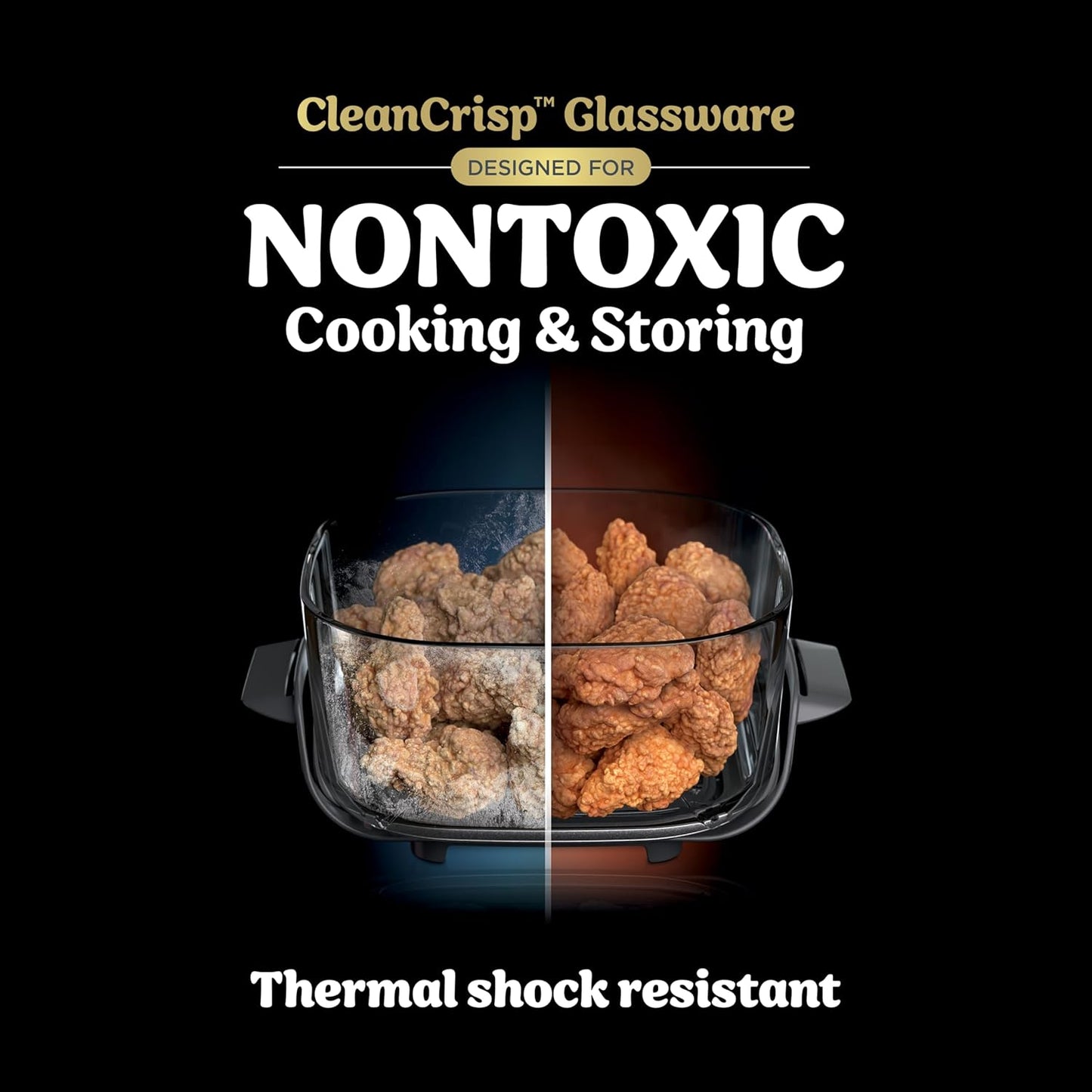 Ninja Crispi 5-in-1 Glass Air Fryer - 450°F, Nontoxic, 4QT & 6-Cup Containers | Dishwasher Safe, Max Crisp, Bake & More | Brit. Racing Green
