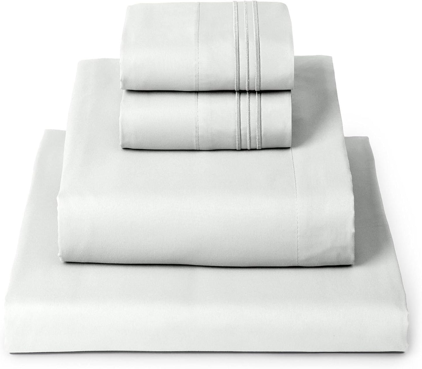 Mellanni California King Sheets Set - 4 PC Luxury Bedding | Extra Soft, Cooling, Wrinkle-Resistant (Ivory)