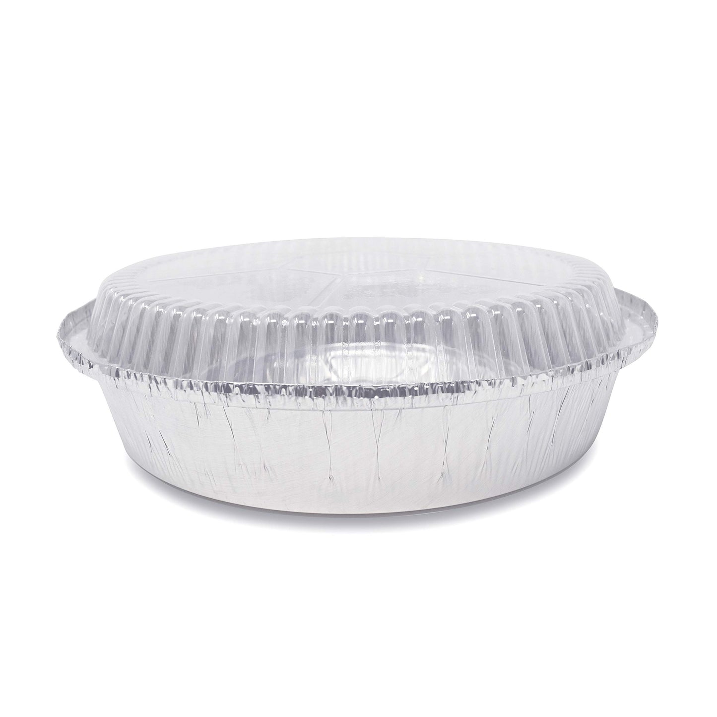 Fig & Leaf (40 Pack) Premium 6-Inch Round Foil Pans with Plastic Dome Lids l Heavy Duty l Disposable Aluminum Tin for Roasting, Baking, or Cooking