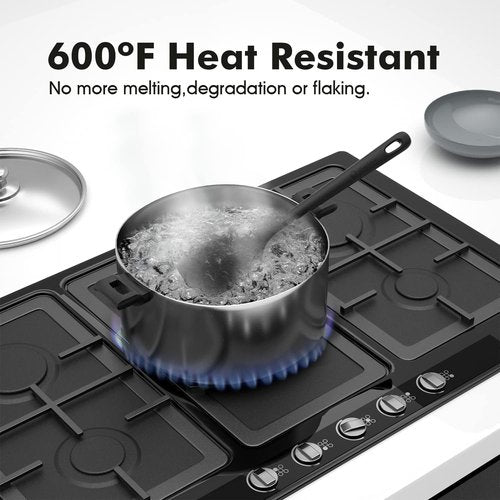 ChefAide Silicone Spatula Set - 4 Pieces, Ergonomic Grip, Heat Resistant Up to 600°F for Nonstick Cookware